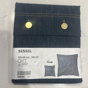 NEW IKEA SISSIL Cushion Cover Denim Blue 20" x 20" 004.326.88